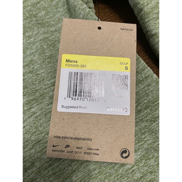 Nike Dri-Fit Golf Crew Sweatshirt Green Mens Size Small New FD5835-386 - Picture 2 of 4